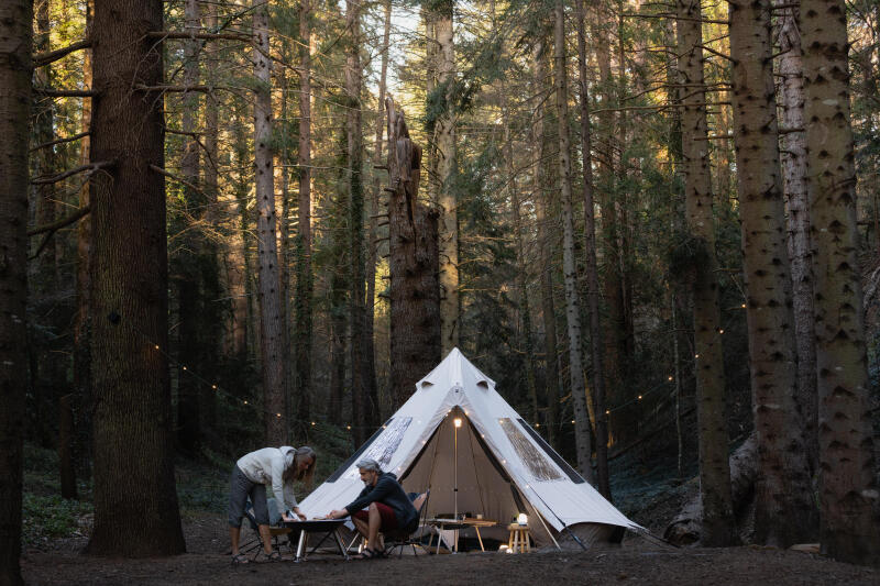 Namiot kempingowy Quechua Tepee 5.2 polibawełna - dla 5 osób - 2 sypialnie