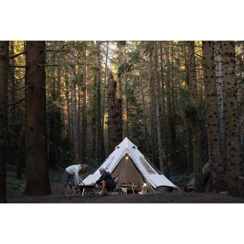 Kampeertipi voor vijf personen Tepee 5.2 polykatoen twee slaapruimtes