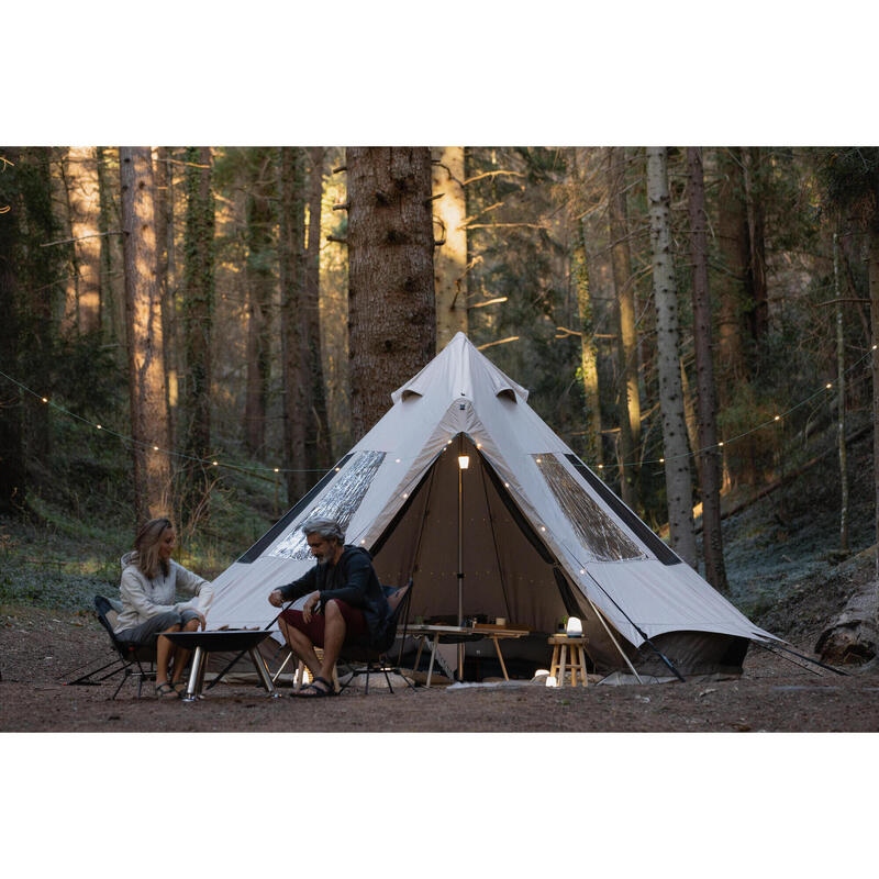 Kampeertipi voor vijf personen Tepee 5.2 polykatoen twee slaapruimtes