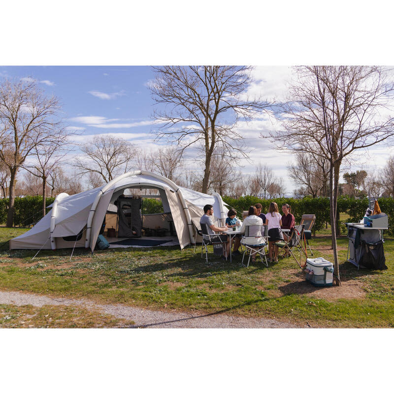 Cort gonflabil camping cu 8 locuri, 4 dormitoare, Fresh & Black, Air Seconds 8.4