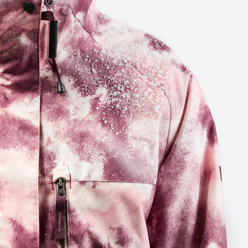 Veste de snowboard chaude et respirante femme, SNB 100 graph rose