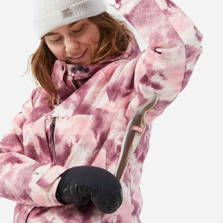 WOMEN'S SNB 100 SNOWBOARD JACKET - PINK GRAPH