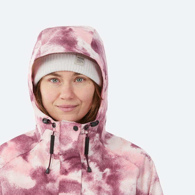 Casaco de Snowboard Mulher SNB 100 Estampado Rosa