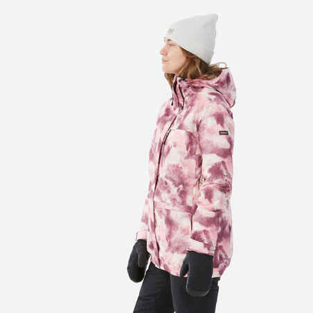 WOMEN'S SNB 100 SNOWBOARD JACKET - PINK GRAPH