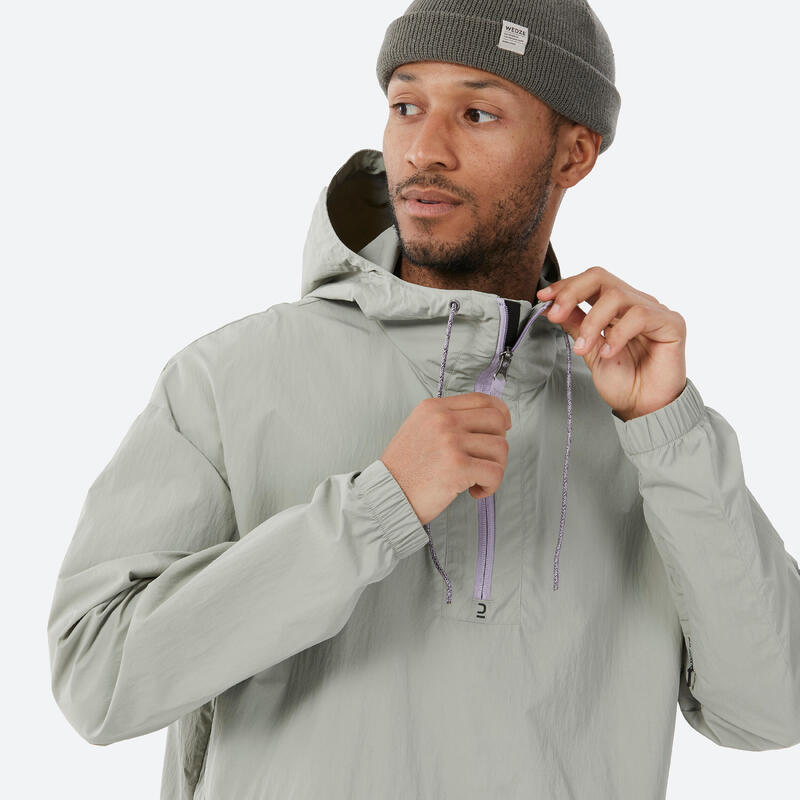Veste de snowboard légère et confortable 1/2 zip, snb 100 verte