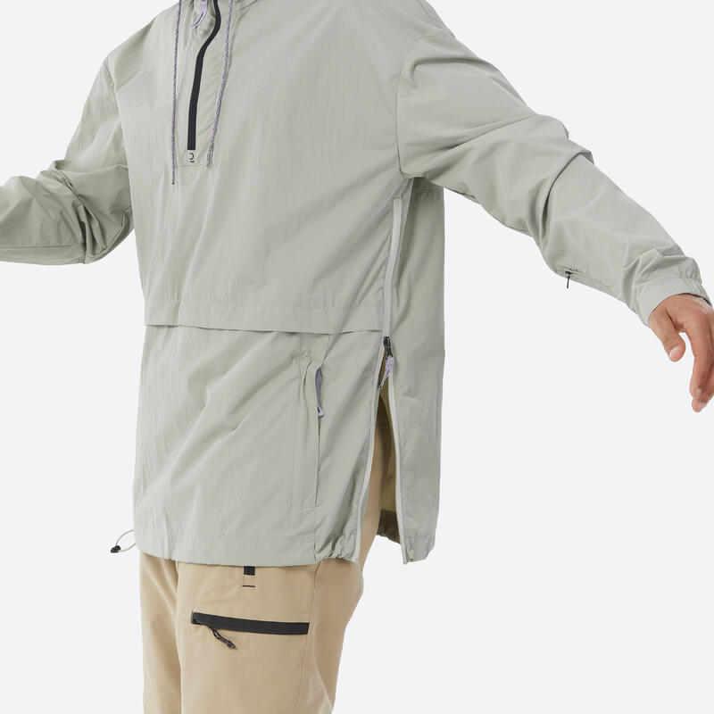 Veste de snowboard légère et confortable 1/2 zip, snb 100 verte