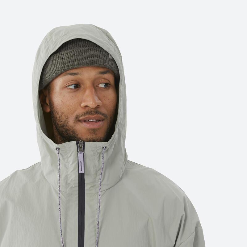 Veste de snowboard légère et confortable 1/2 zip, snb 100 verte