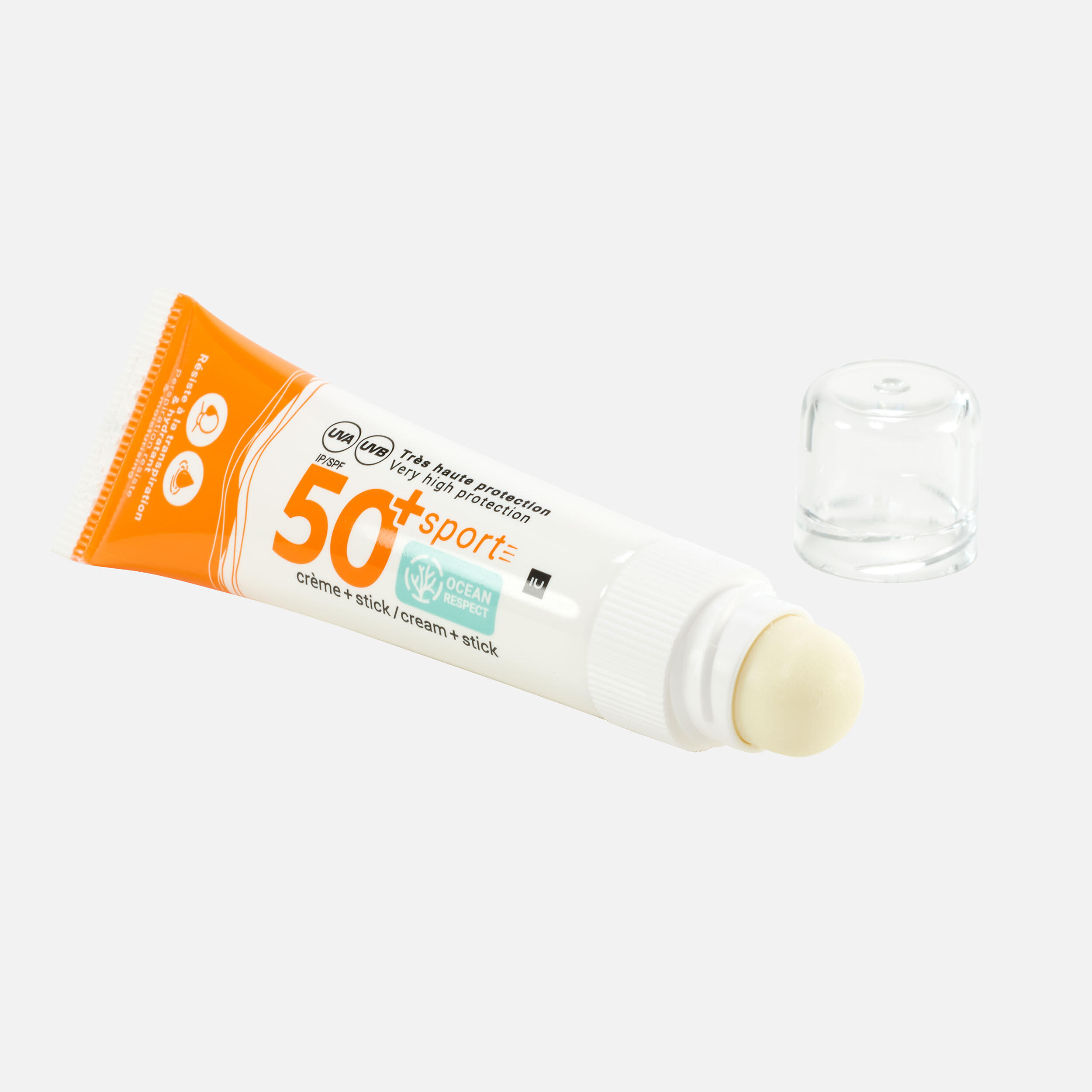 DECATHLON Opaľovací krém na tvár a tyčinka na pery SPF 50+ 2 v 1 20 ml