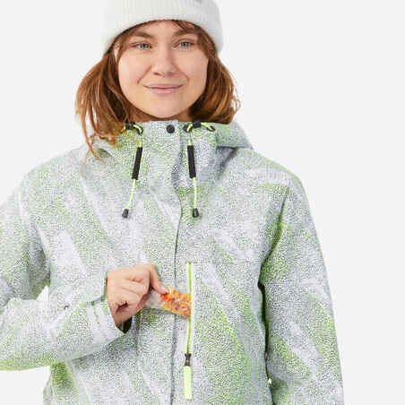 WOMEN'S SNB 100 SNOWBOARD JACKET - WHITE GRAPH