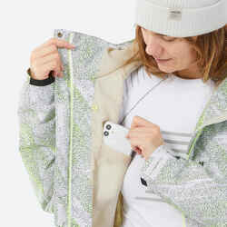 WOMEN'S SNB 100 SNOWBOARD JACKET - WHITE GRAPH