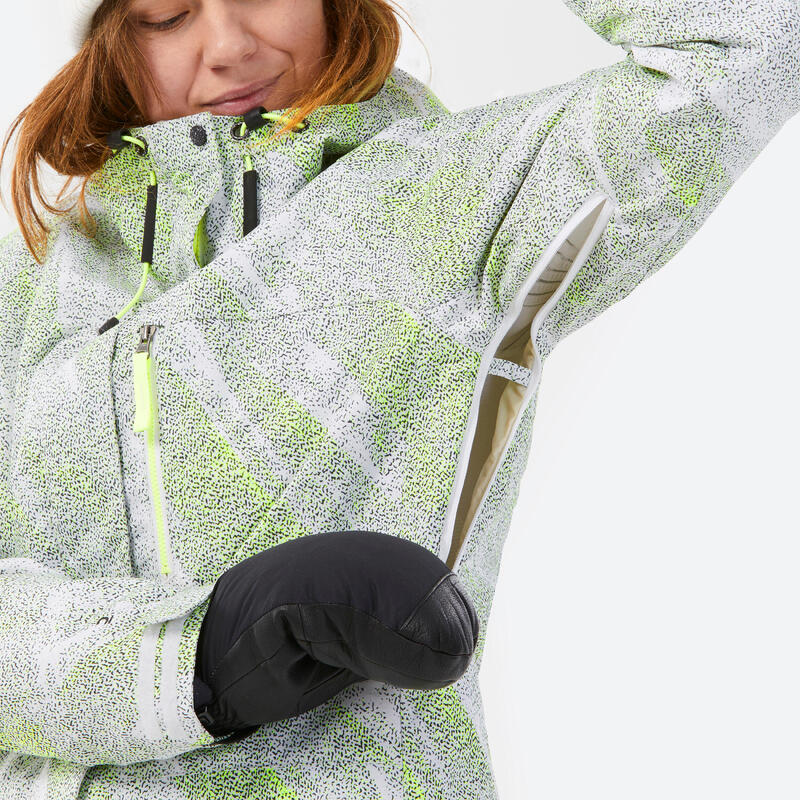 Veste de snowboard chaude et respirante femme, SNB 100 graph blanc