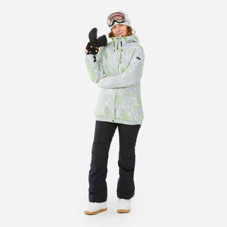 WOMEN'S SNB 100 SNOWBOARD JACKET - WHITE GRAPH