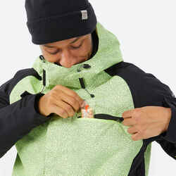 SNB 100 MEN'S SNOWBOARD JACKET - GREEN AND BLACK