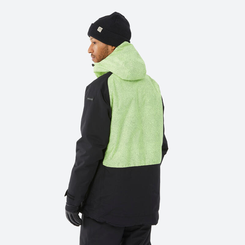 VESTE DE SNOWBOARD HOMME SNB 100 - VERTE ET NOIRE