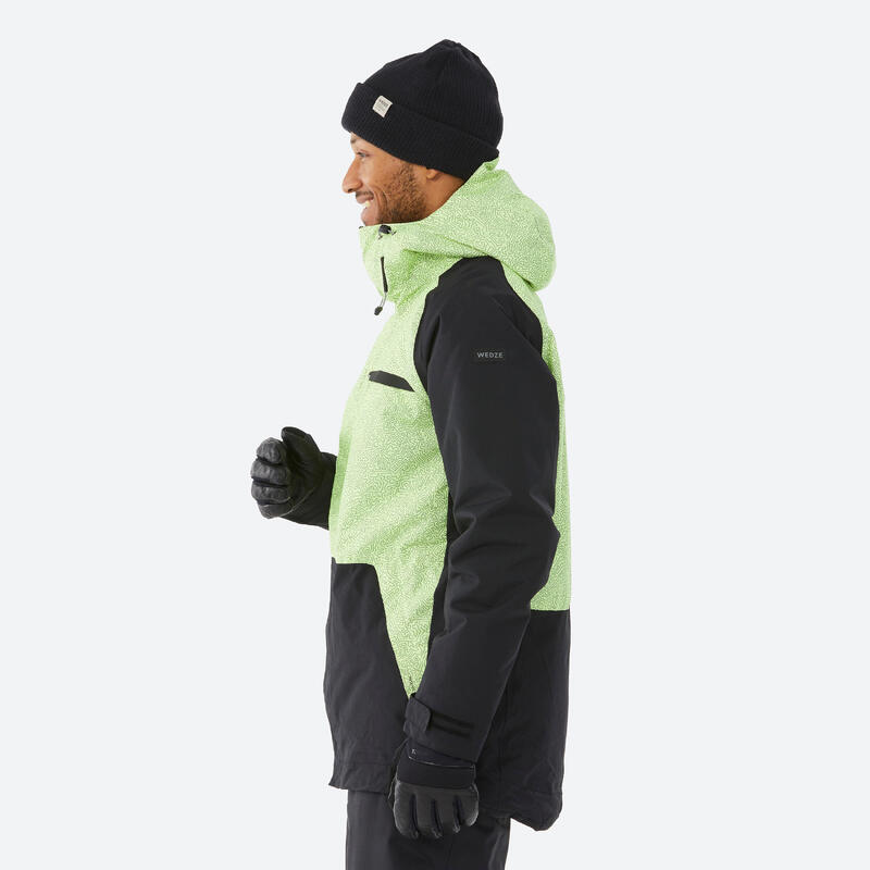 Geacă Snowboard 100 Verde-Negru Bărbați 