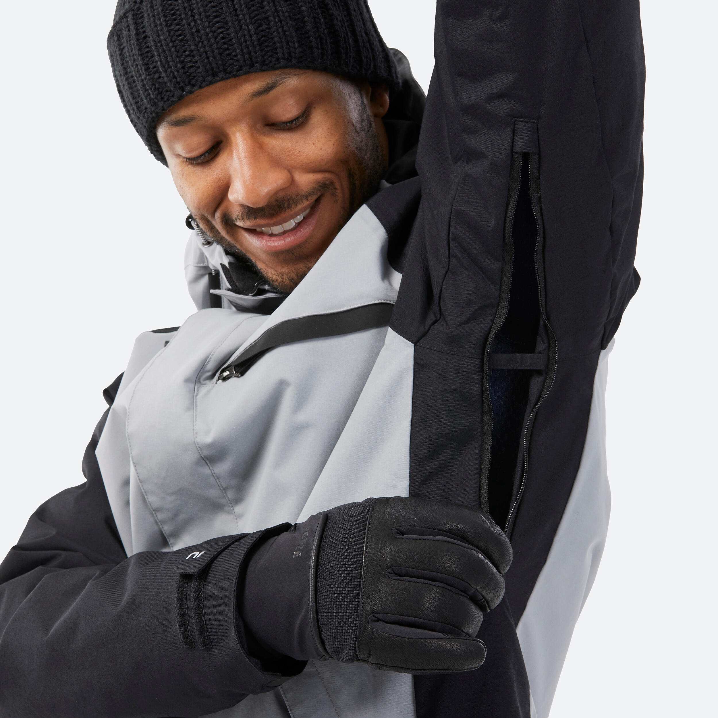 Men’s Snowboard Jacket - SNB 100 Grey/Black - DREAMSCAPE