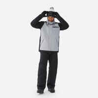 Men's warm and breathable snowboard jacket, SNB 100 grey and black 