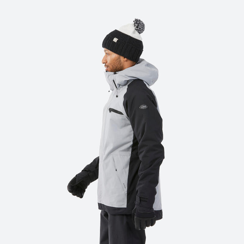 Veste de snowboard chaude et respirante homme, SNB 100 gris et noir