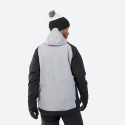 MEN’S SNOWBOARD JACKET SNB 100 - GREY AND BLACK