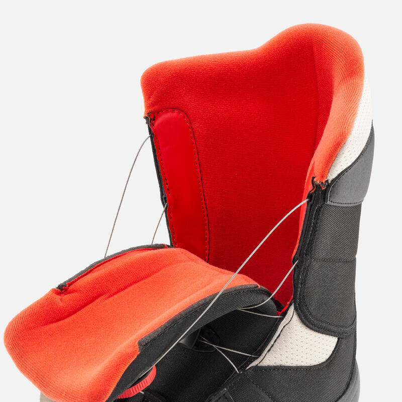 Boots snowboard enfant à serrage rapide - Indy 500  JR - S - noir et rouge