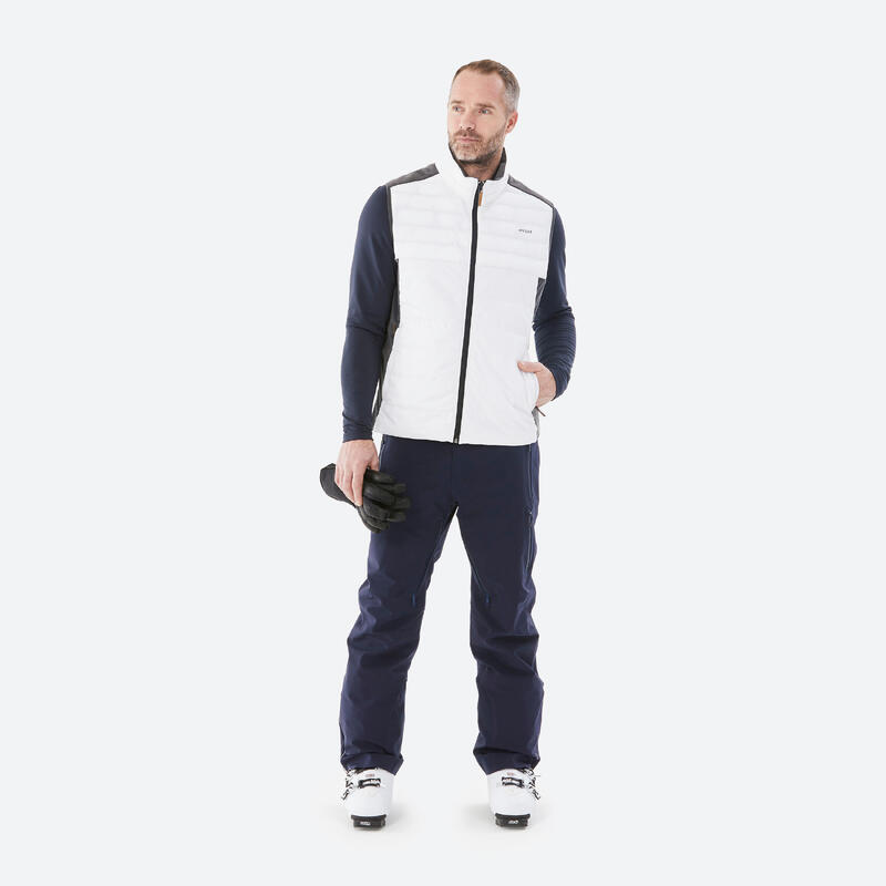 VESTE SANS MANCHE CHAUDE DE SKI HOMME 500 - GRIS / BLANC