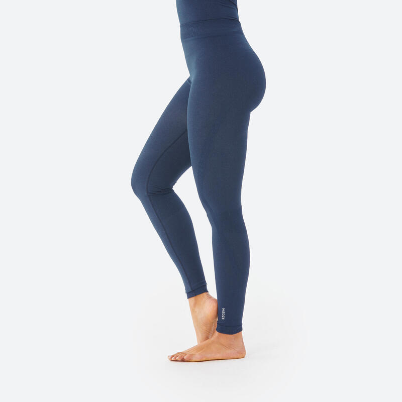 Pantaloni termici sci donna 180 Seamless blu