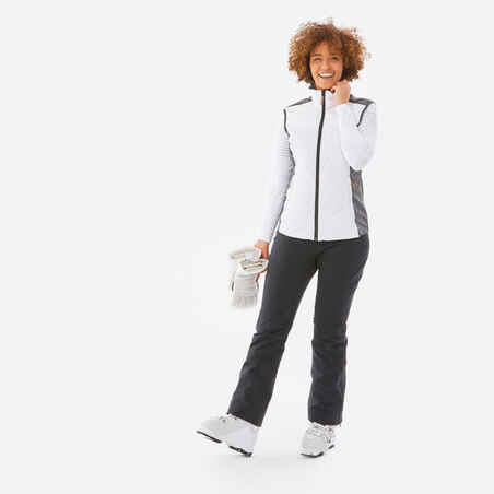 Γυναικείο αμάνικο μπουφάν 500 - Λευκό και γκρι