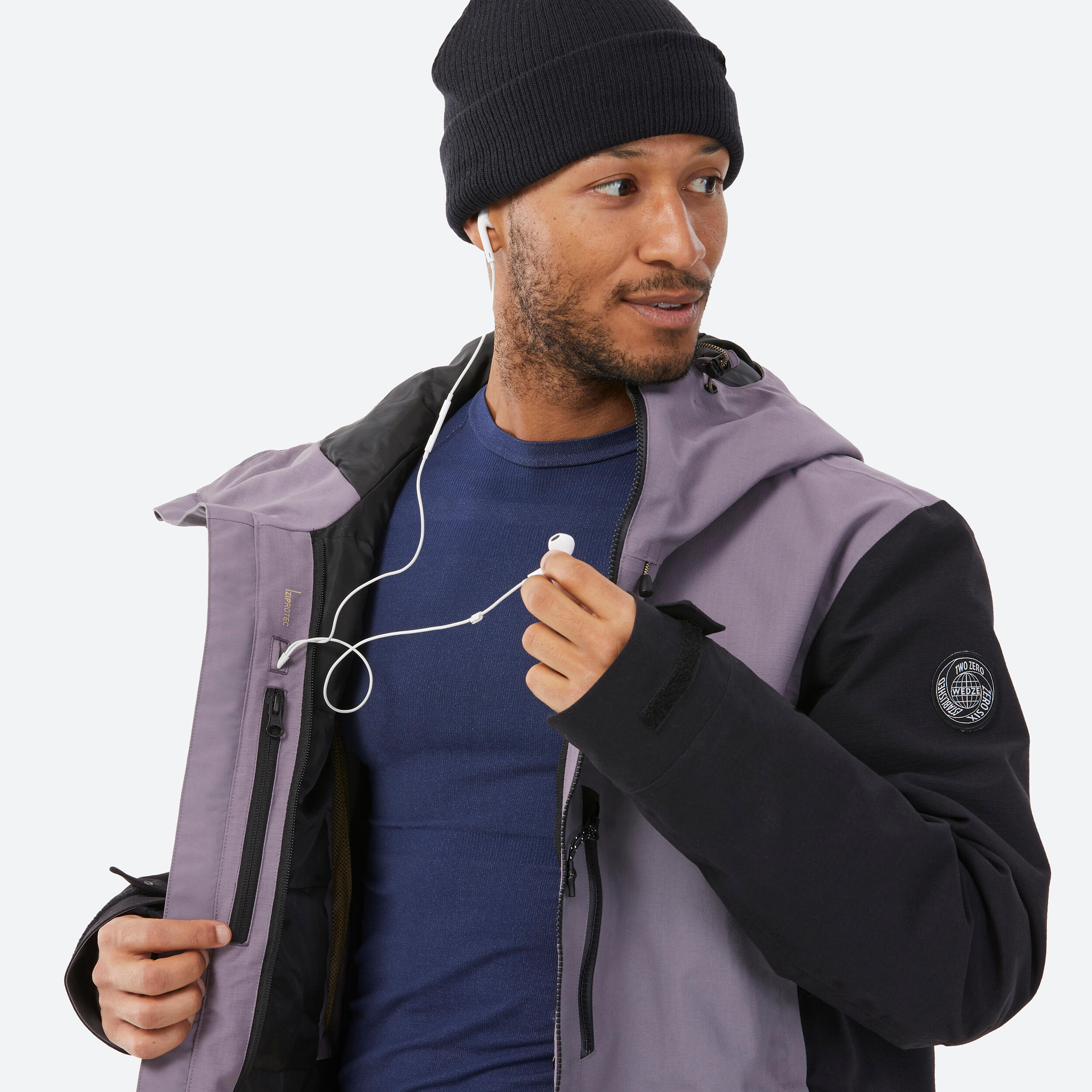 Men's snowboard jacket compatible with ZIPROTEC - SNB 500 - Purple 14/17