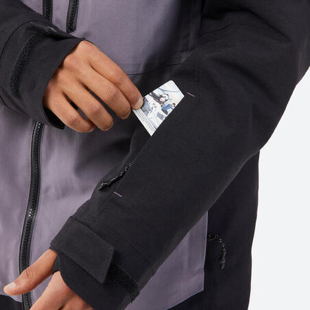 Ljubičasta muška jakna za snoubording SNB 500 kompatibilna sa Ziprotec