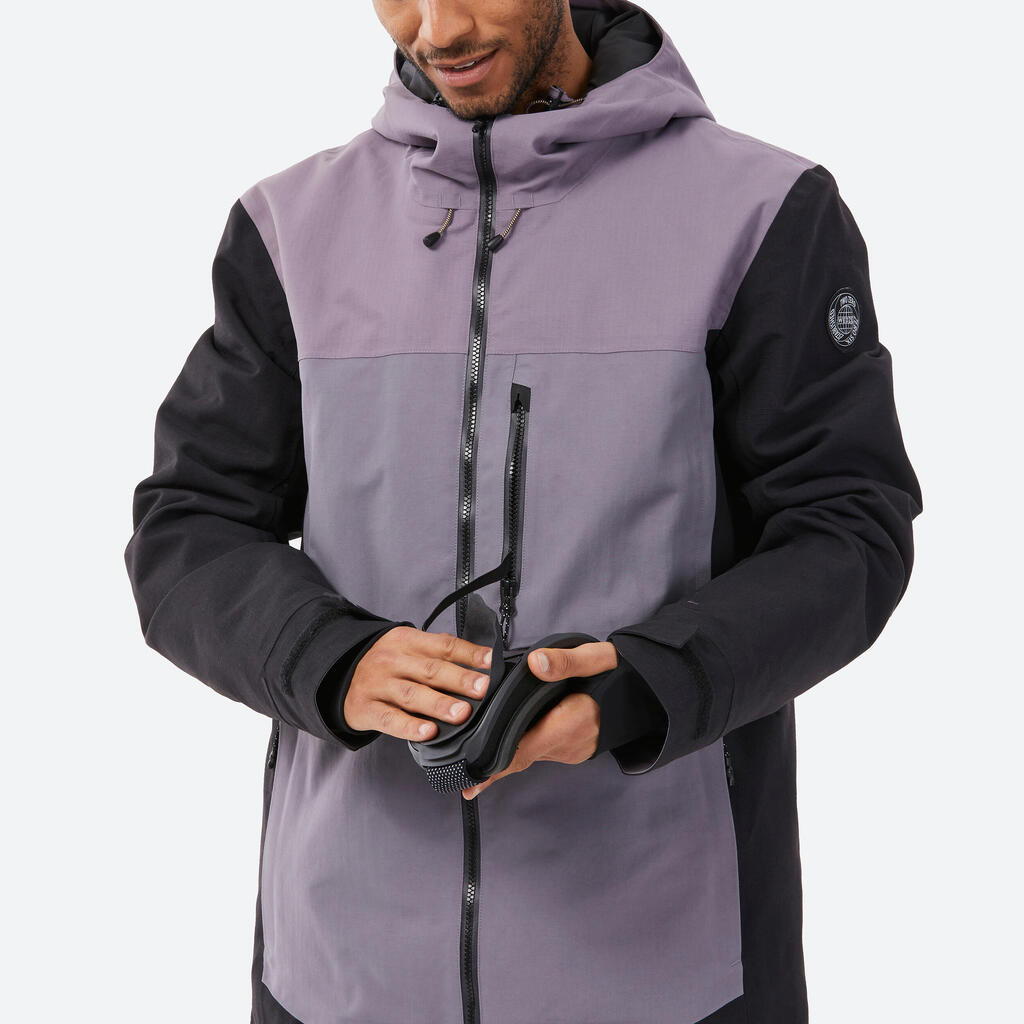 Men's snowboard jacket compatible with ZIPROTEC - SNB 500 - Purple