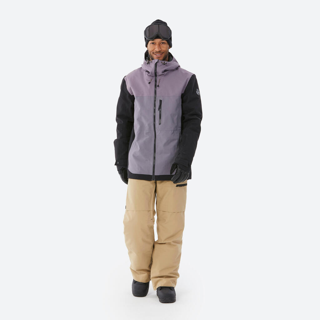 Men's snowboard jacket compatible with ZIPROTEC - SNB 500 - Purple