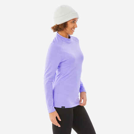 Women's Warm, Breathable Thermal Skiing Base Layer BL 500 - Purple