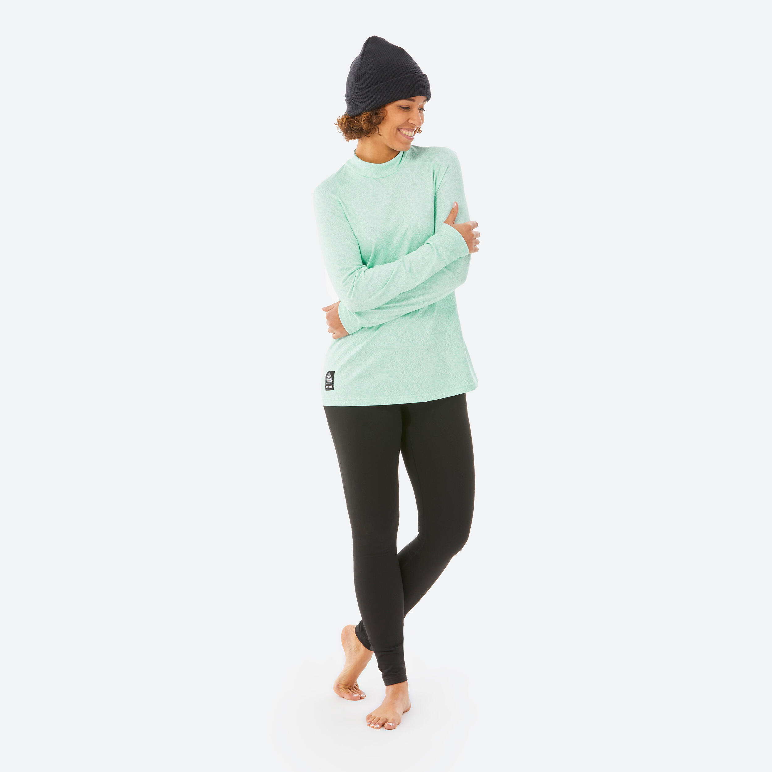 Sous-vêtements Thermiques Femme Ekouaer - Manches Longues, Col Montant, Taille S-XXL, 87% Polyester