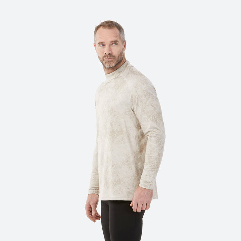 Men's 500 relax fit base layer top - beige graph