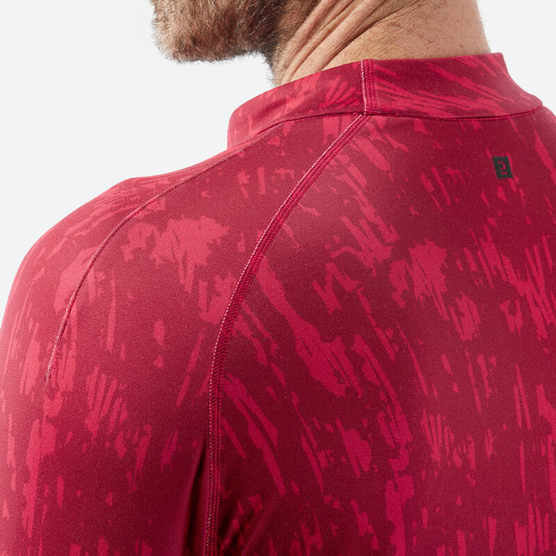 Bluză termică schi BL 500 RELAX Imprimeu Roșu Bărbați