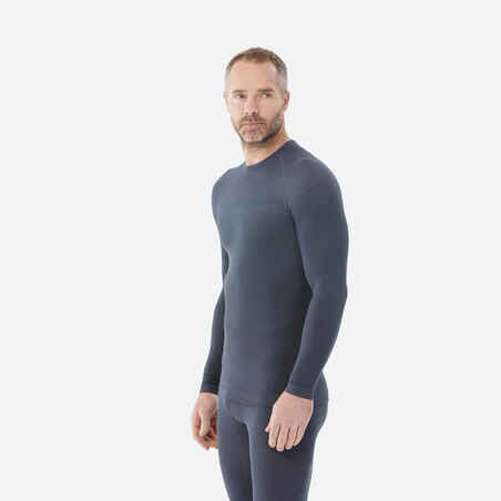 Men’s Warm, Breathable Seamless Thermal Base Layer Ski Top - BL500 - Grey