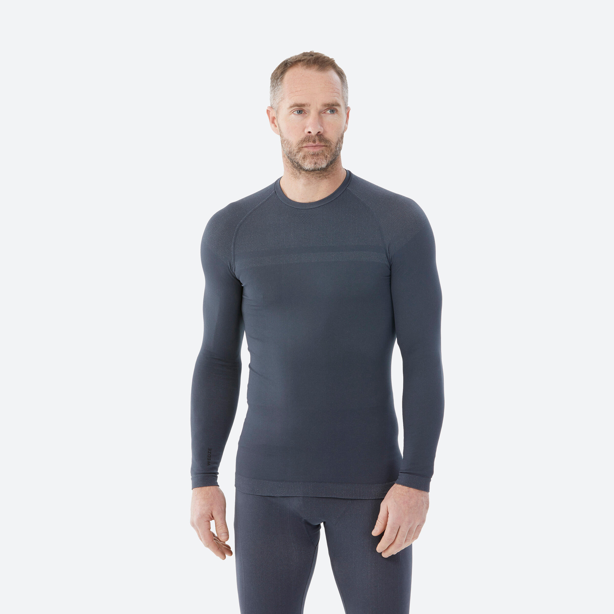 Men’s Warm, Breathable Seamless Thermal Base Layer Ski Top - BL500 - Grey