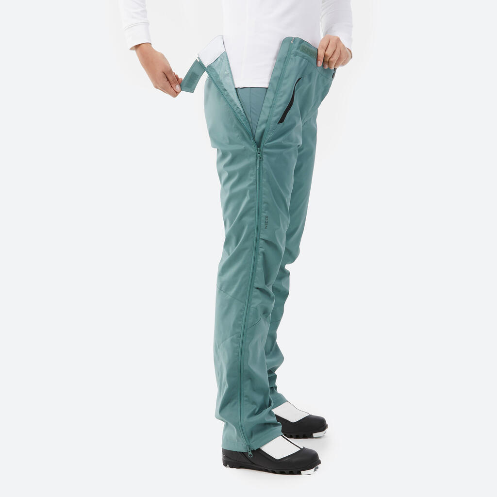 WOMEN'S 150 CROSS-COUNTRY SKI OVER-TROUSERS - GREEN