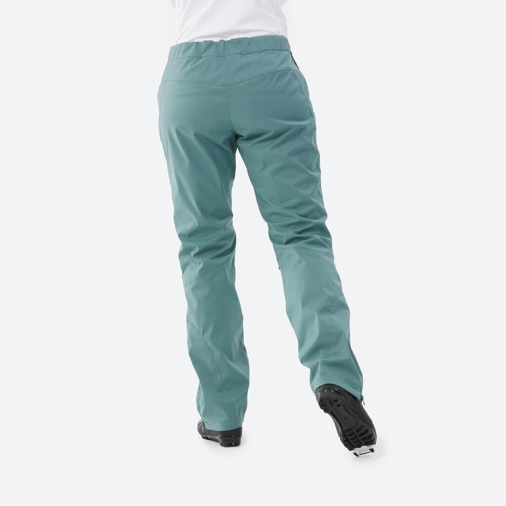 WOMEN'S 150 CROSS-COUNTRY SKI OVER-TROUSERS - GREEN