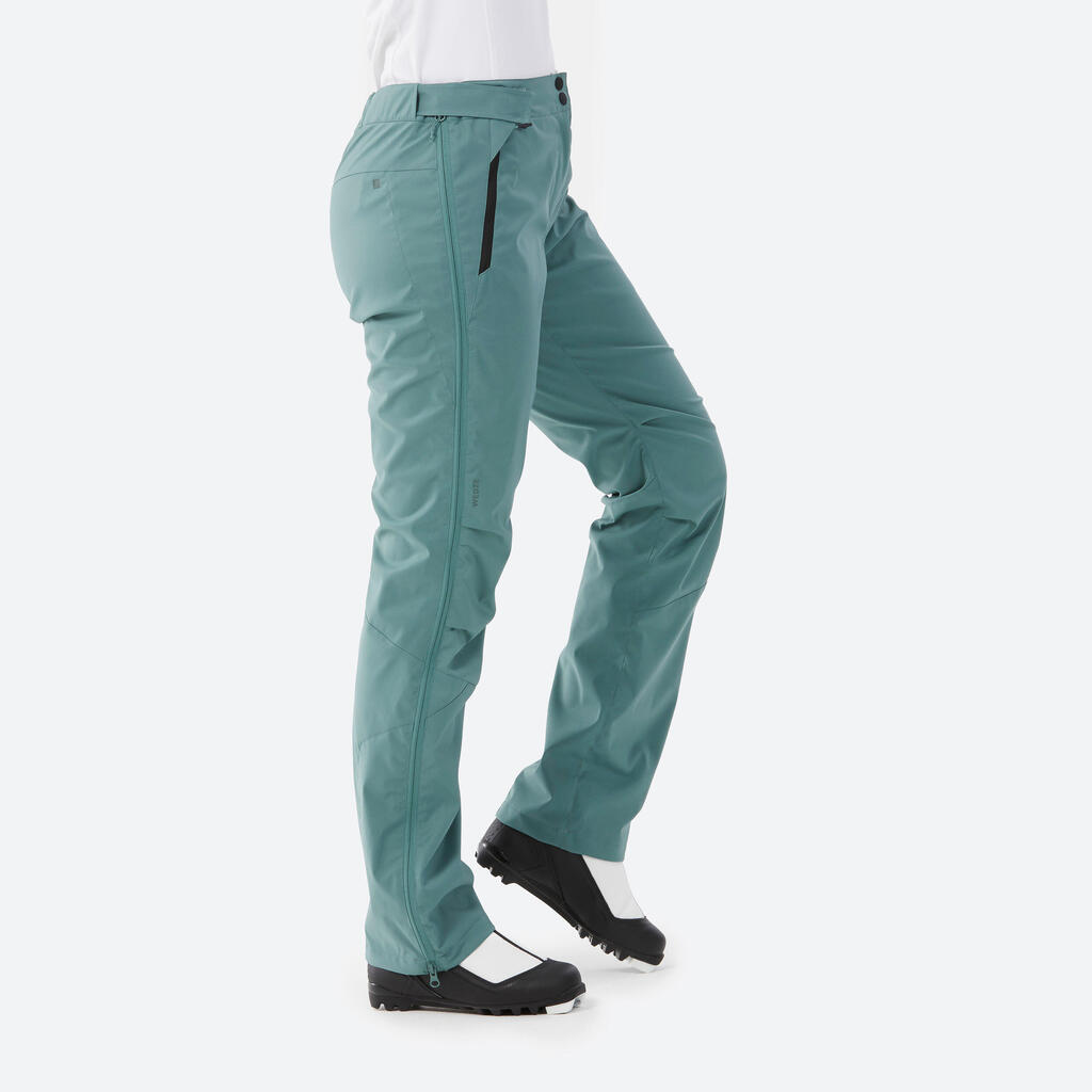 WOMEN'S 150 CROSS-COUNTRY SKI OVER-TROUSERS - GREEN