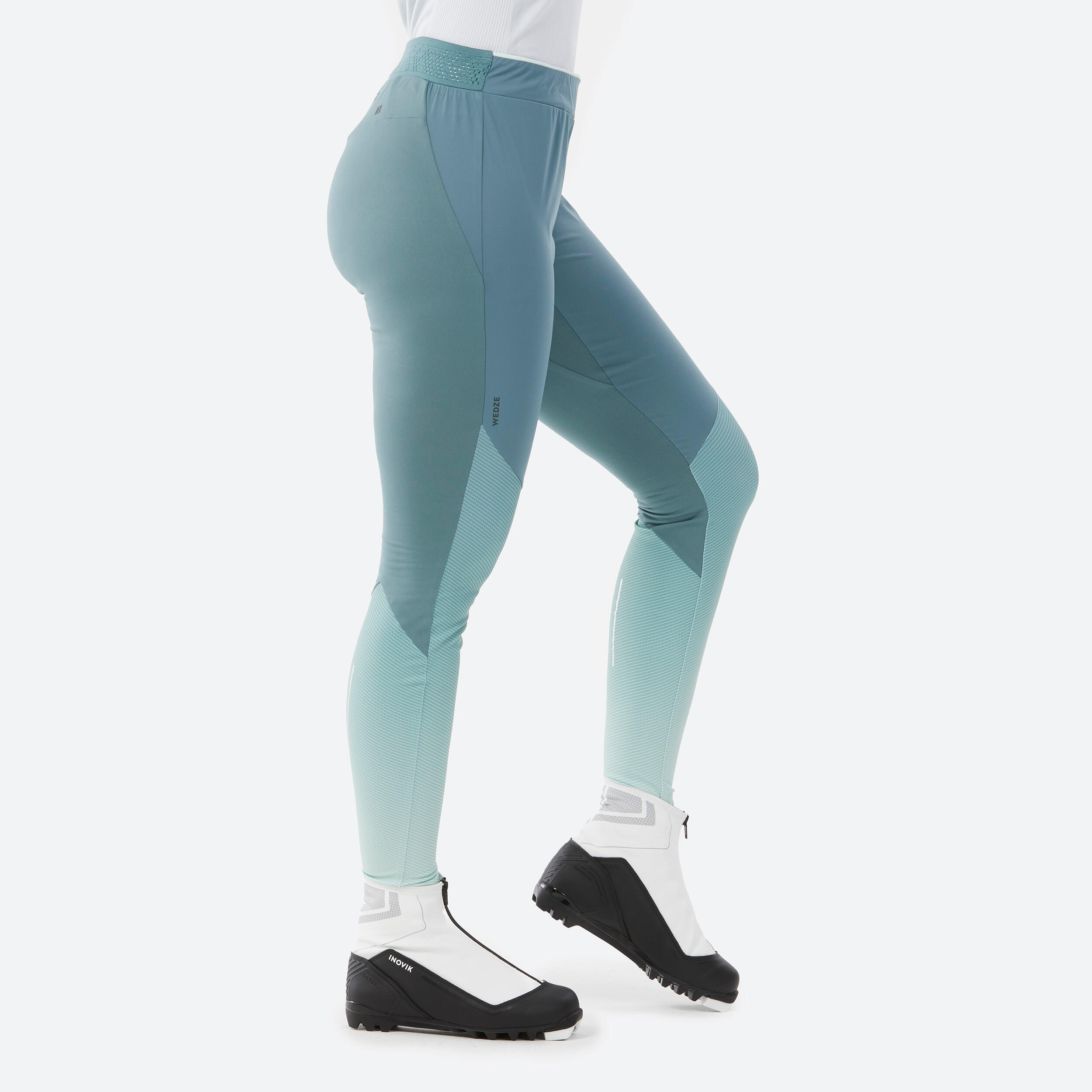 WOMEN'S 500 CROSS-COUNTRY SKI TIGHTS - GREEN 4/9