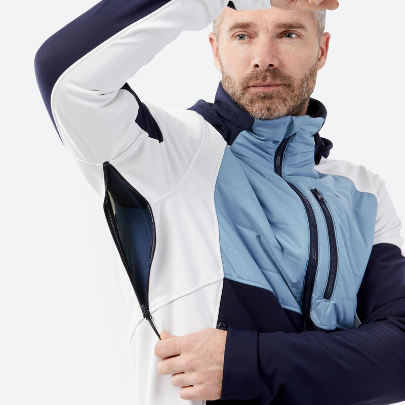 Softshell sci uomo blu celeste e bianco