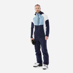 Men's lightweight waterproof ski jacket - Dark and light blue, white