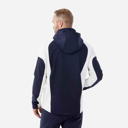 Men's lightweight waterproof ski jacket - Dark and light blue, white
