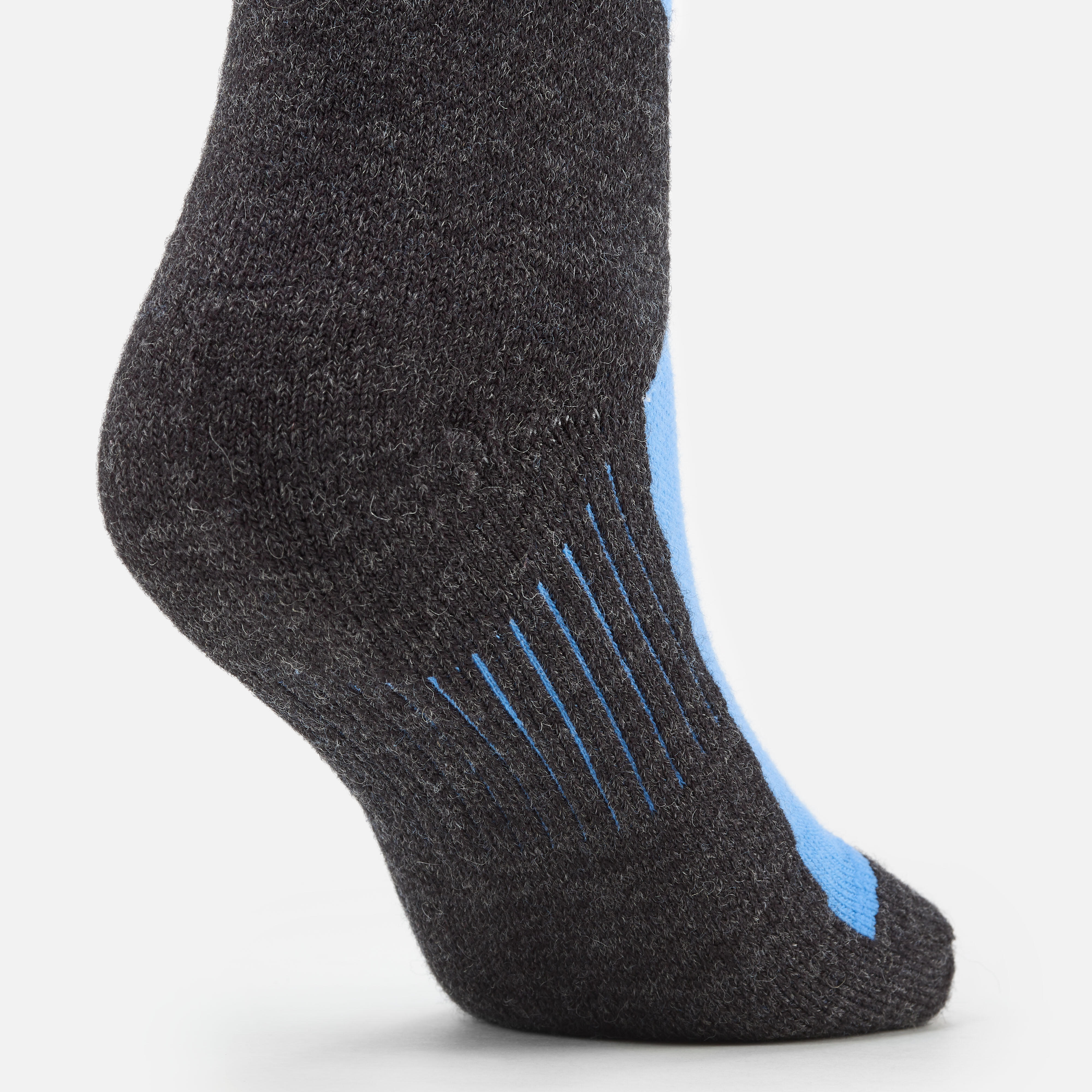 Adult ski and snowboard socks, 100 blue and grey