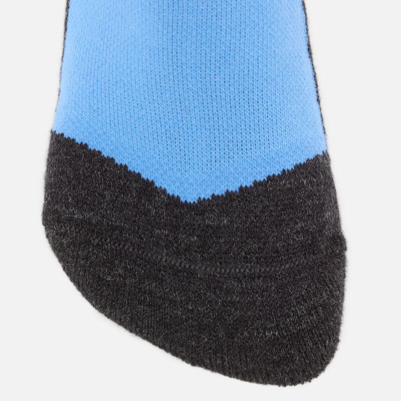 Chaussettes de ski et snowboard adulte, 100 bleu et gris