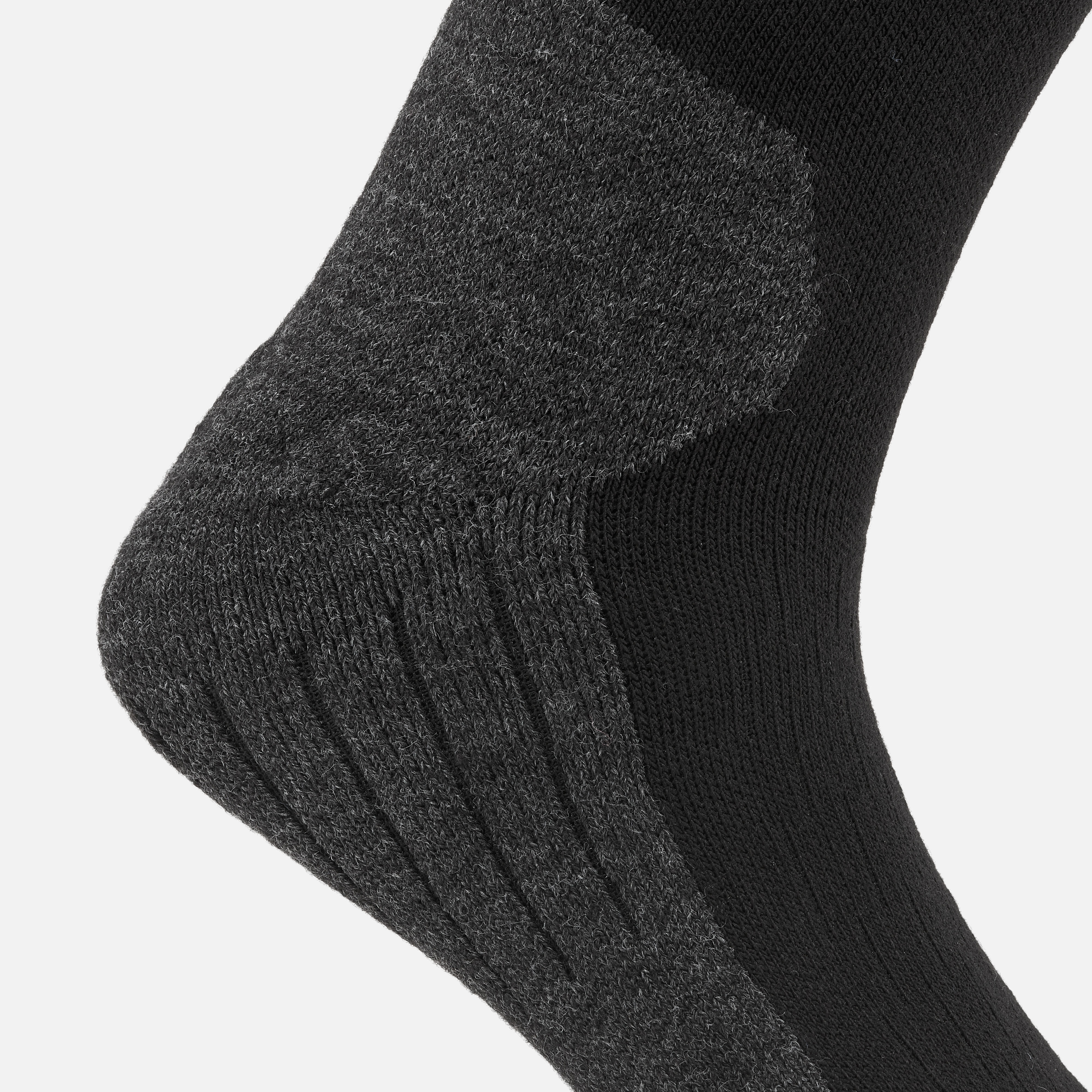 Adult Ski and Snowboard Socks 100 Plus - Black and Grey