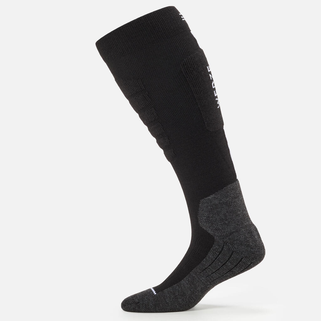 CALCETINES DE SKI Y SNOWBOARD ADULTO 100 NEGRO Y GRIS 