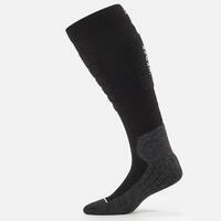 Chaussettes de ski et snowboard adulte, 100 noir et gris