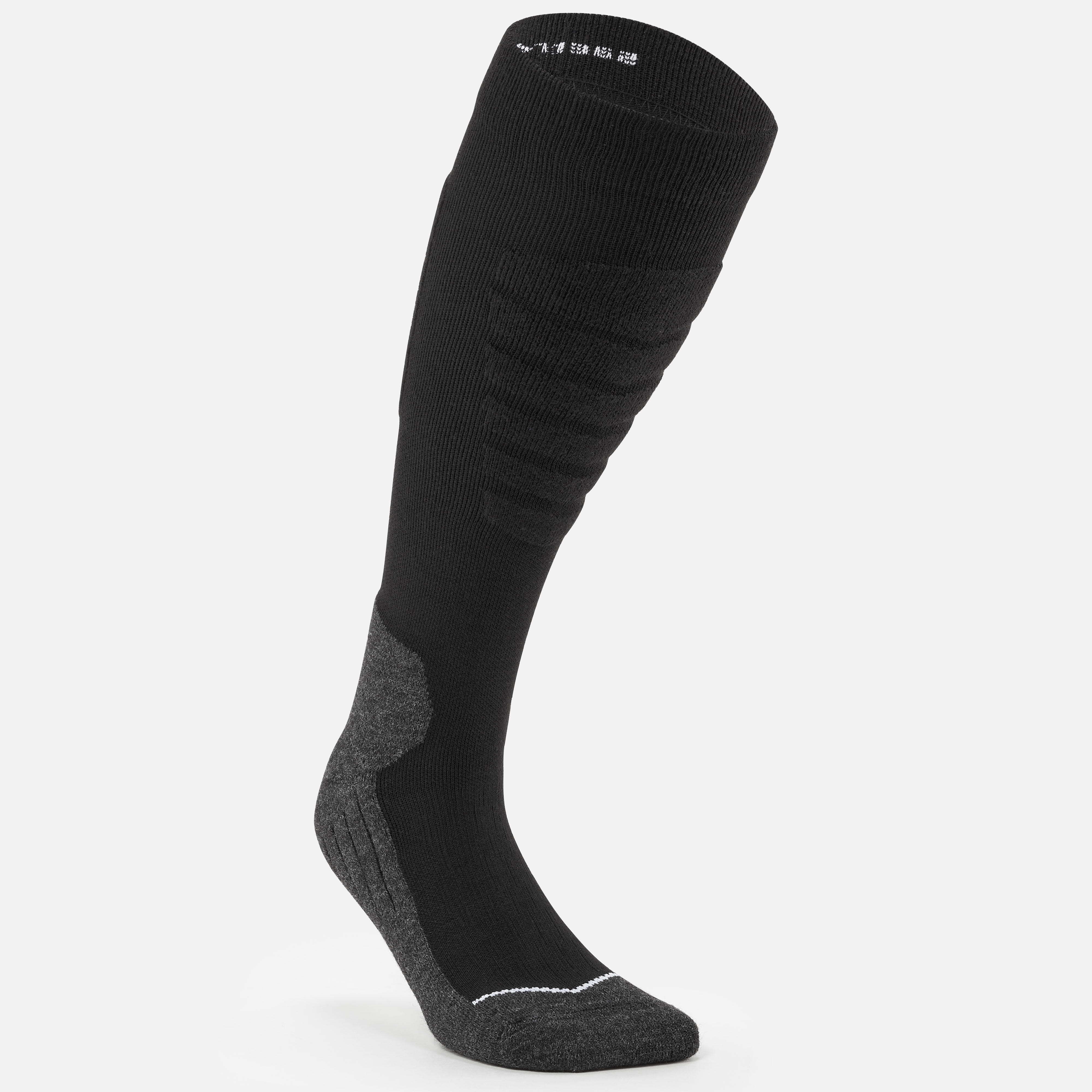 Adult Ski and Snowboard Socks 100 Plus - Black and Grey